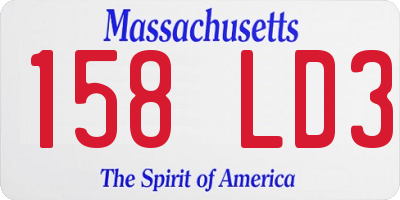 MA license plate 158LD3