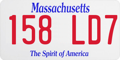 MA license plate 158LD7