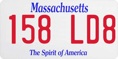 MA license plate 158LD8