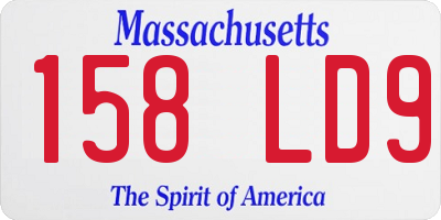 MA license plate 158LD9