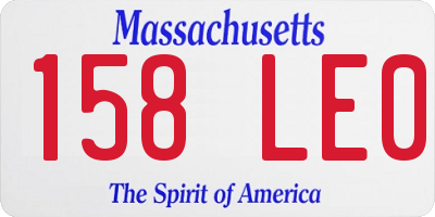 MA license plate 158LE0