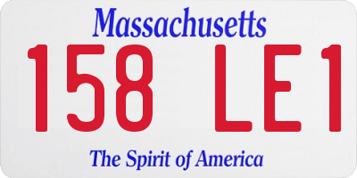 MA license plate 158LE1