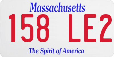 MA license plate 158LE2