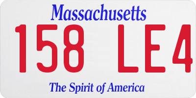 MA license plate 158LE4