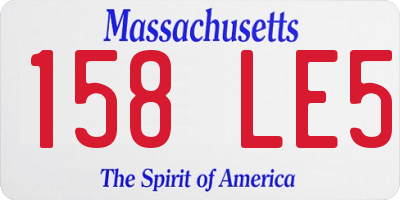 MA license plate 158LE5