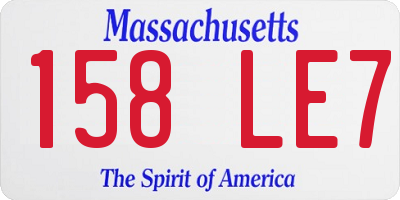MA license plate 158LE7