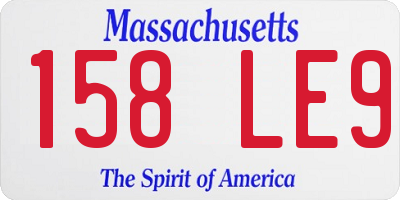 MA license plate 158LE9