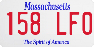 MA license plate 158LF0
