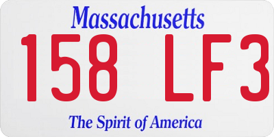 MA license plate 158LF3