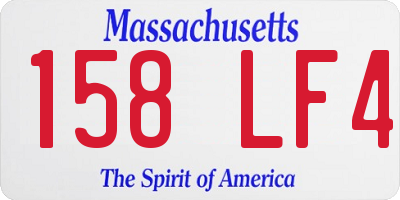 MA license plate 158LF4