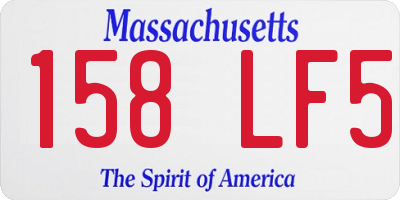 MA license plate 158LF5
