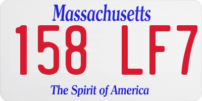 MA license plate 158LF7