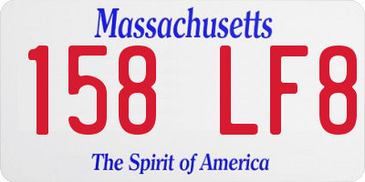 MA license plate 158LF8