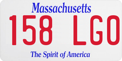 MA license plate 158LG0