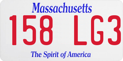 MA license plate 158LG3