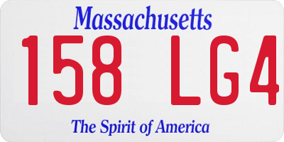 MA license plate 158LG4