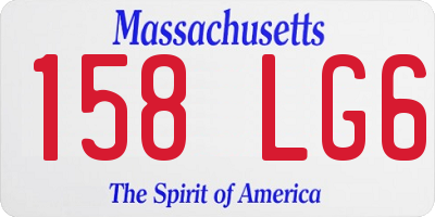 MA license plate 158LG6