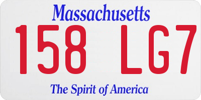 MA license plate 158LG7