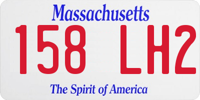 MA license plate 158LH2