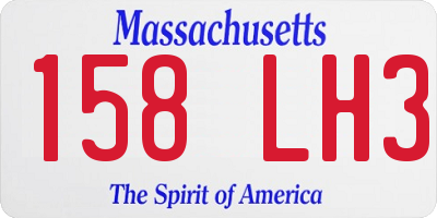 MA license plate 158LH3