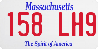 MA license plate 158LH9
