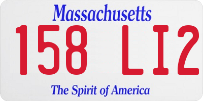 MA license plate 158LI2