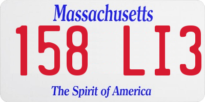 MA license plate 158LI3