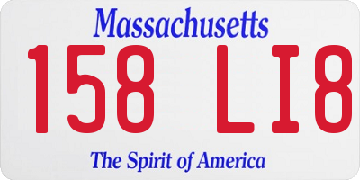 MA license plate 158LI8