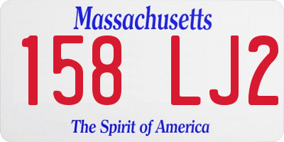 MA license plate 158LJ2