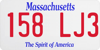 MA license plate 158LJ3