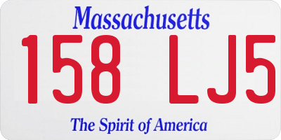MA license plate 158LJ5