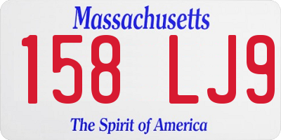 MA license plate 158LJ9