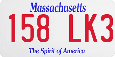 MA license plate 158LK3