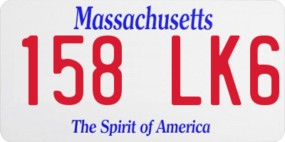 MA license plate 158LK6