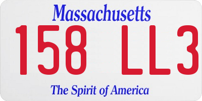 MA license plate 158LL3