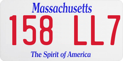 MA license plate 158LL7