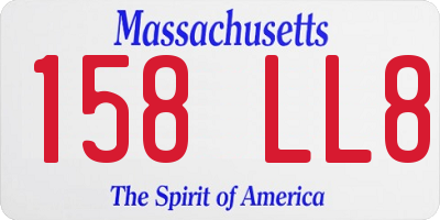 MA license plate 158LL8