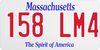 MA license plate 158LM4