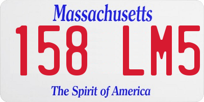 MA license plate 158LM5