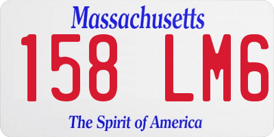 MA license plate 158LM6