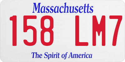 MA license plate 158LM7