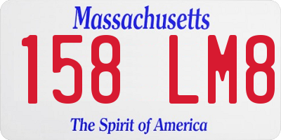 MA license plate 158LM8