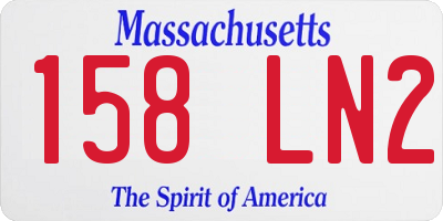 MA license plate 158LN2