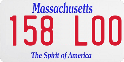 MA license plate 158LO0
