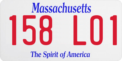 MA license plate 158LO1