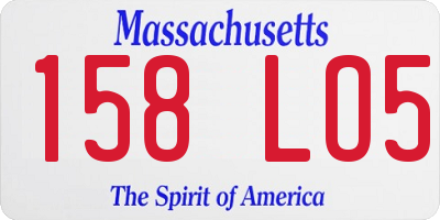 MA license plate 158LO5