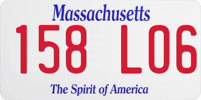 MA license plate 158LO6