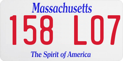 MA license plate 158LO7