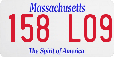 MA license plate 158LO9
