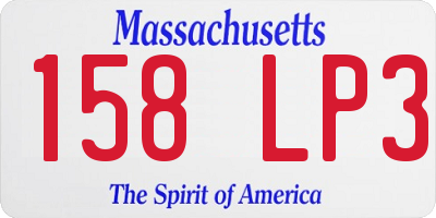 MA license plate 158LP3
